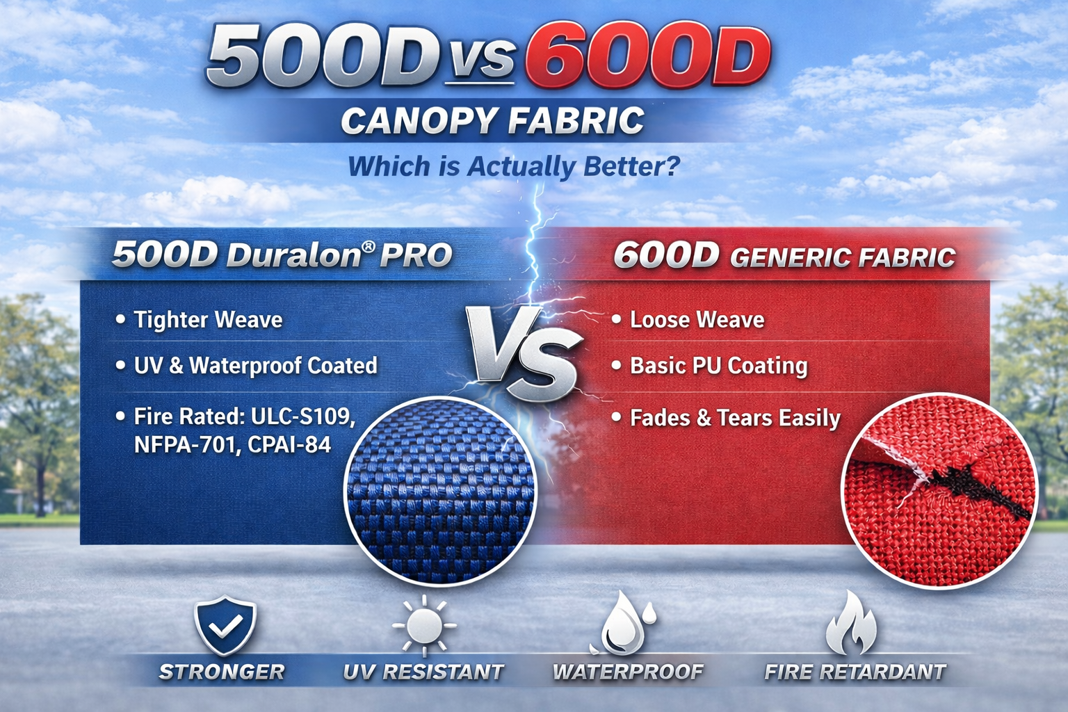 500D vs 600D Canopy Fabric | E-Z UP Canada