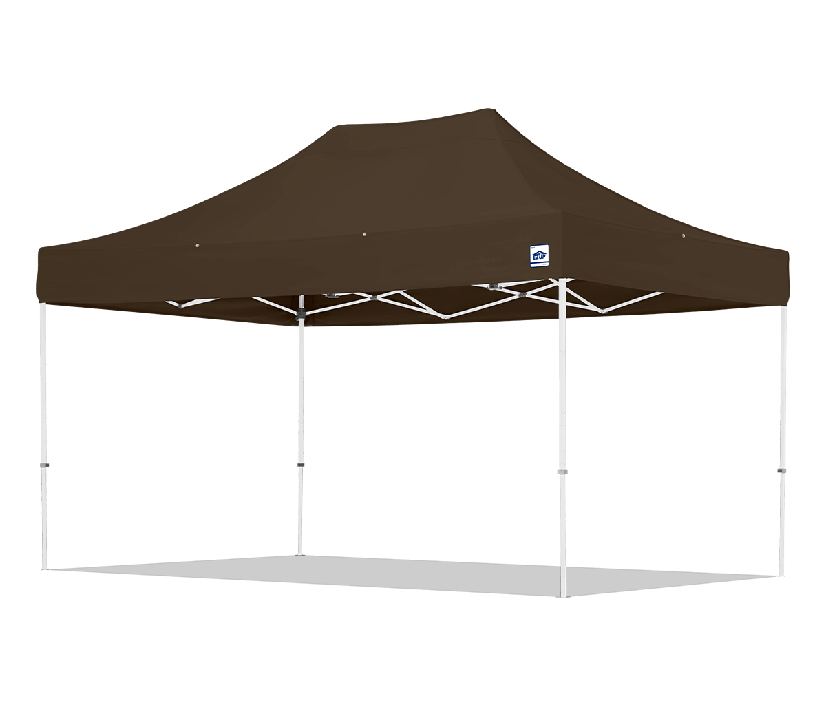 Brown pop-up canopy tent with a white background