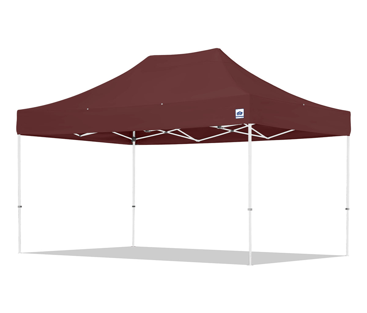 Maroon pop-up canopy tent on a white background