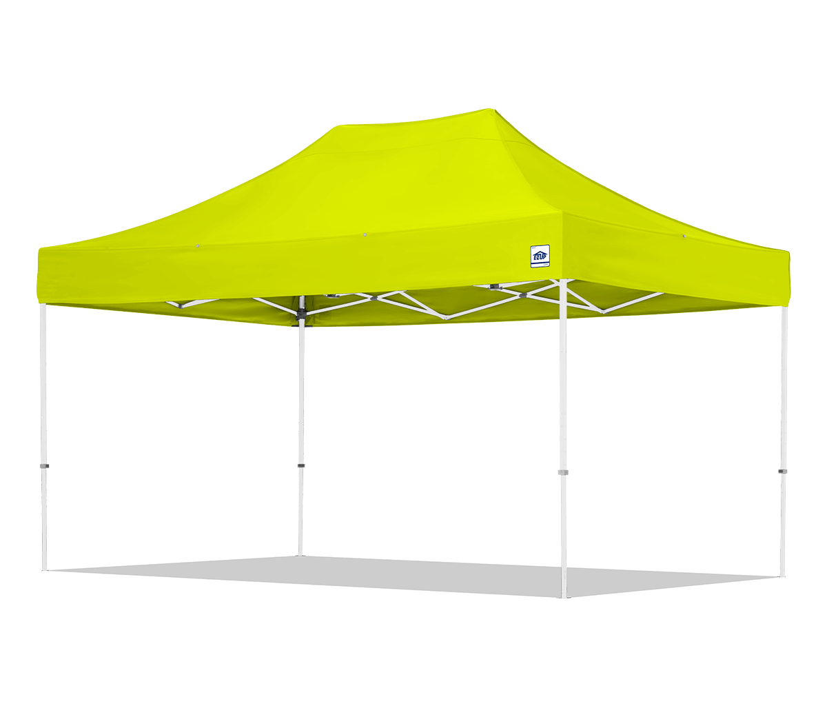Yellow pop-up canopy tent on a white background