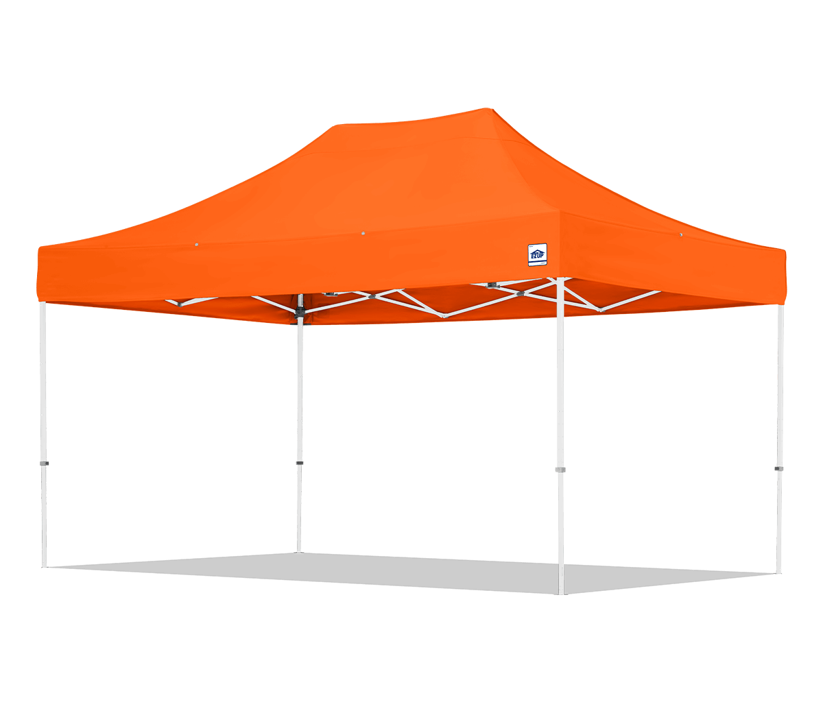 Orange pop-up canopy tent on a white background