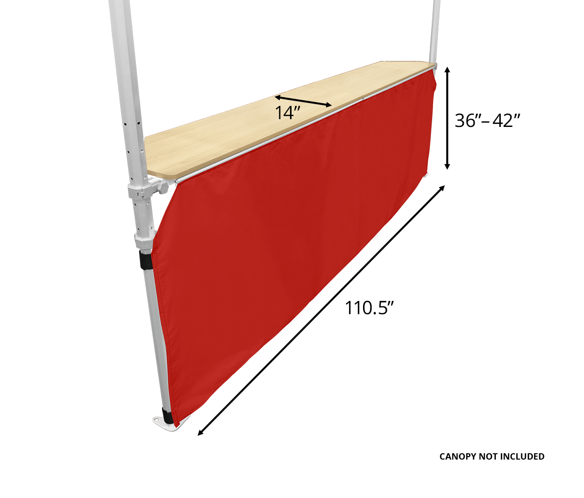 Canopy Counter/Bar Top 42" - Square Leg 10' Red