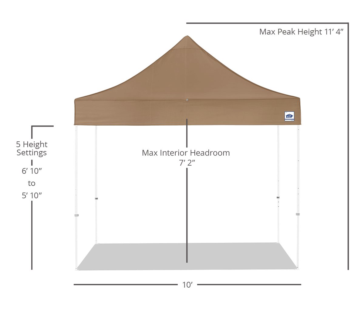 مظلة Eclipse® مقاس 10 × 10 أقدام