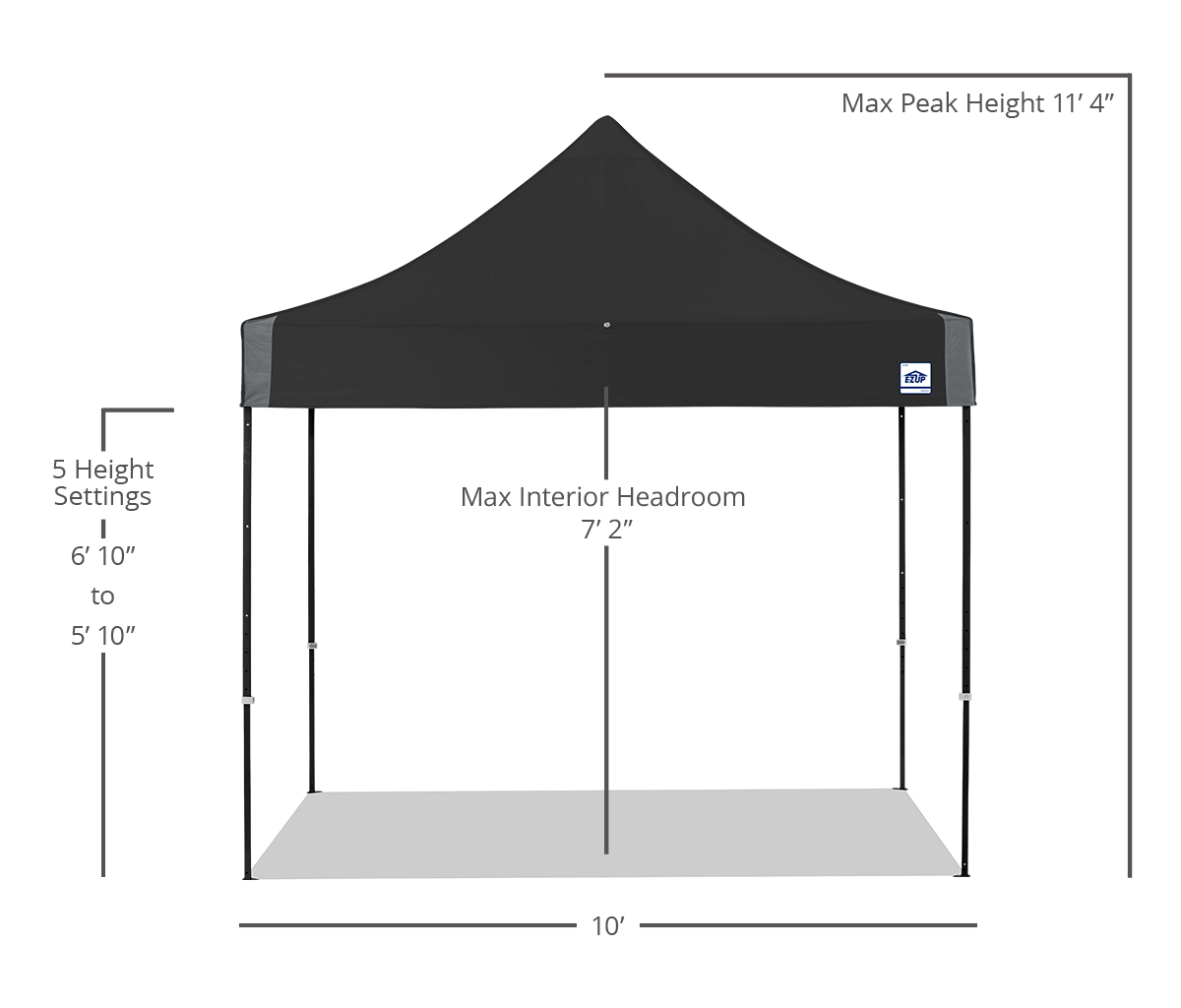 مظلة Eclipse® مقاس 10 × 10 أقدام