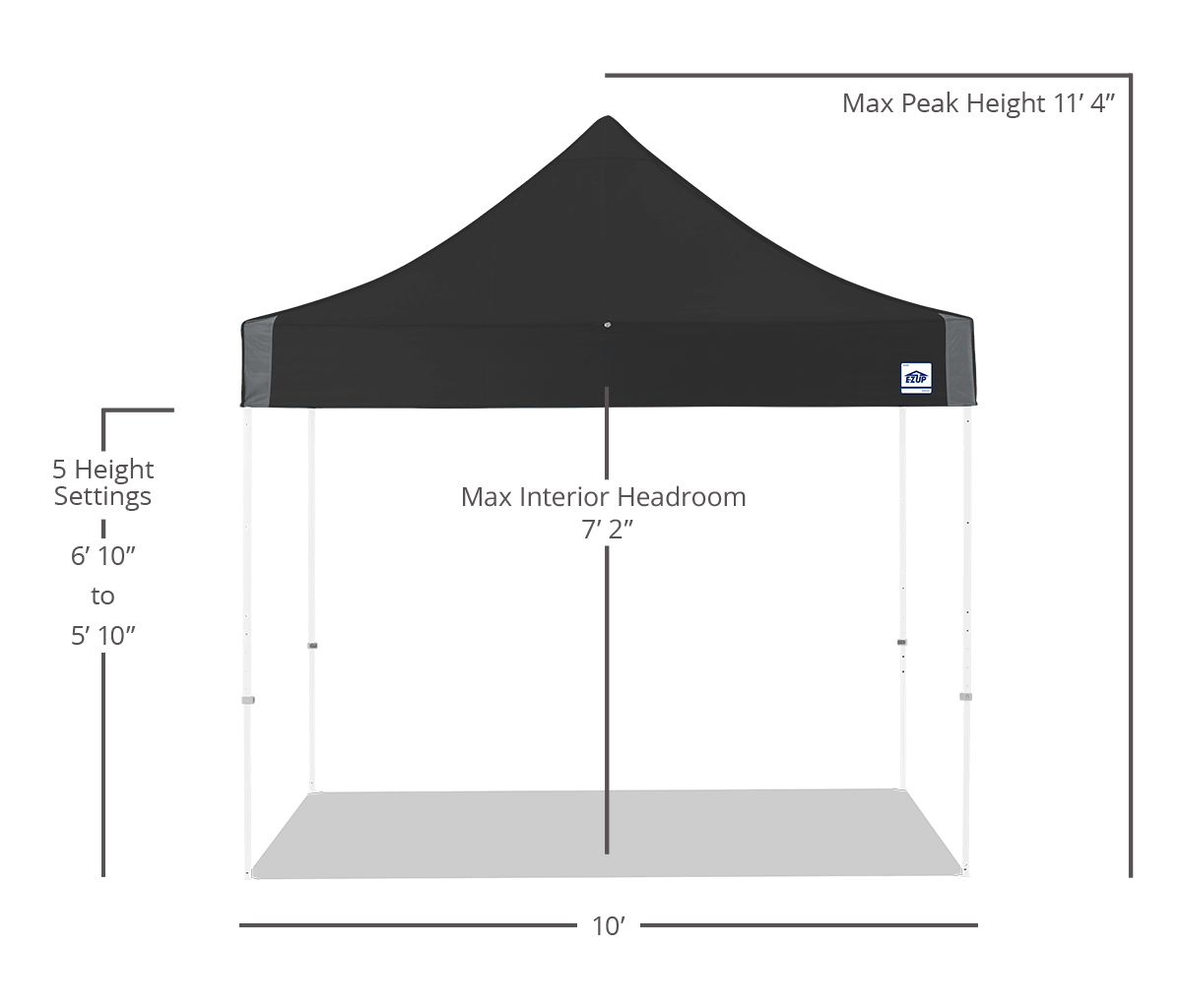 مظلة Eclipse® مقاس 10 × 10 أقدام