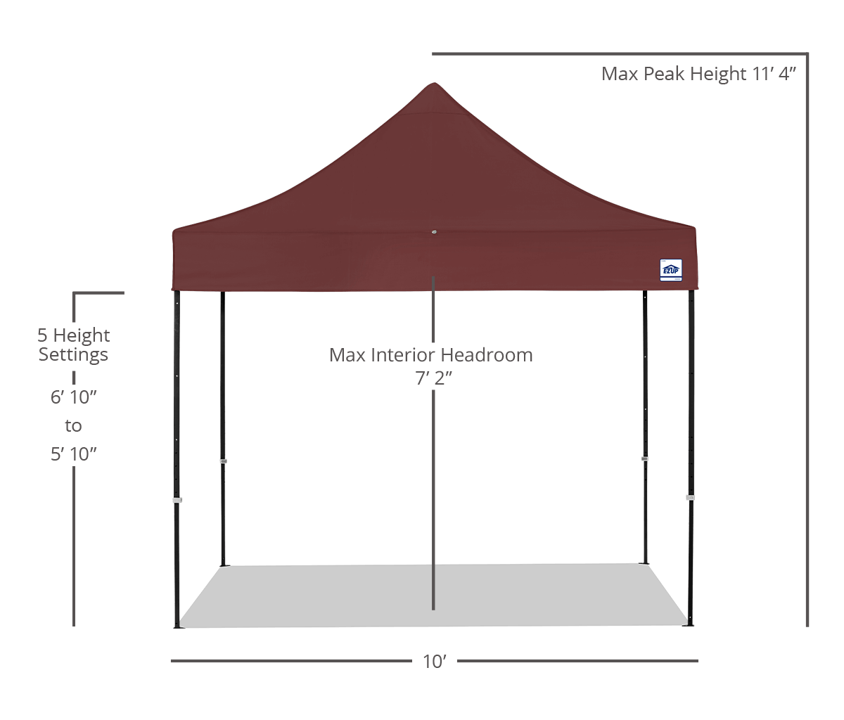 مظلة Eclipse® مقاس 10 × 10 أقدام