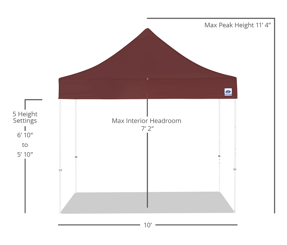 مظلة Eclipse® مقاس 10 × 10 أقدام