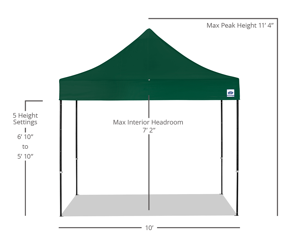 مظلة Eclipse® مقاس 10 × 10 أقدام