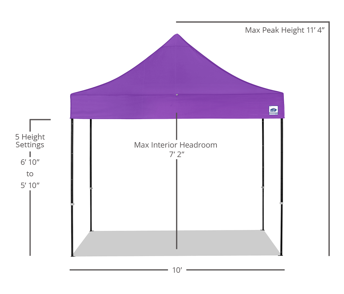 مظلة Eclipse® مقاس 10 × 10 أقدام