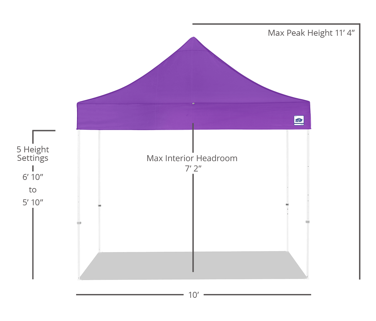 مظلة Eclipse® مقاس 10 × 10 أقدام