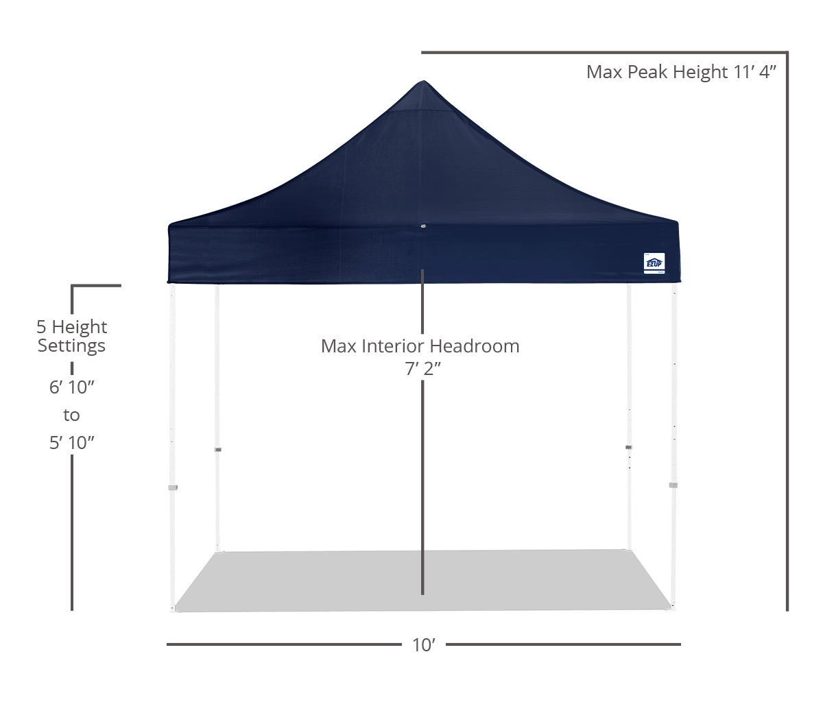 مظلة Eclipse® مقاس 10 × 10 أقدام