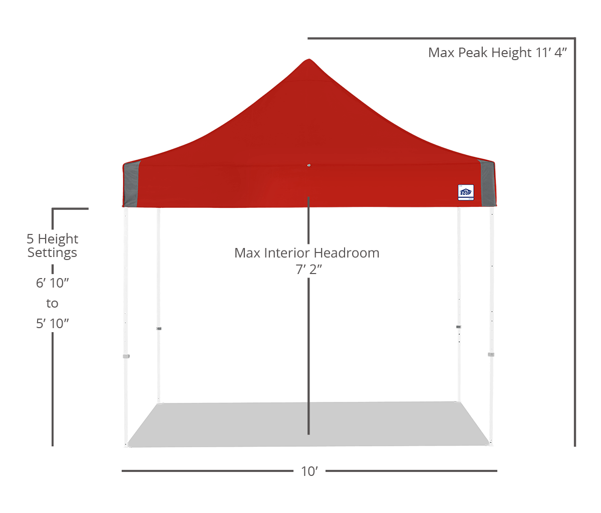 مظلة Eclipse® مقاس 10 × 10 أقدام