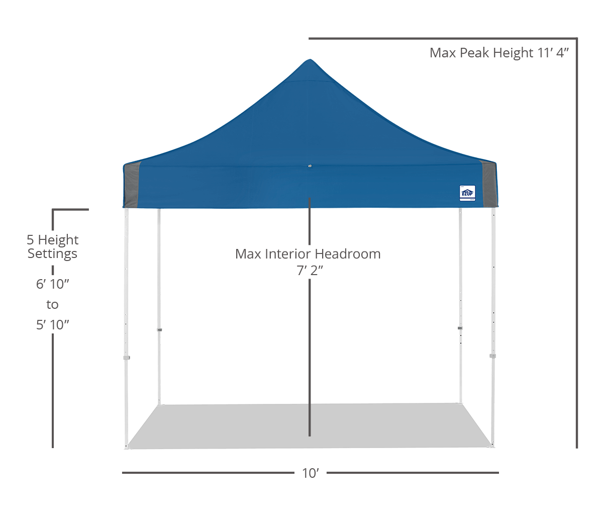 مظلة Eclipse® مقاس 10 × 10 أقدام