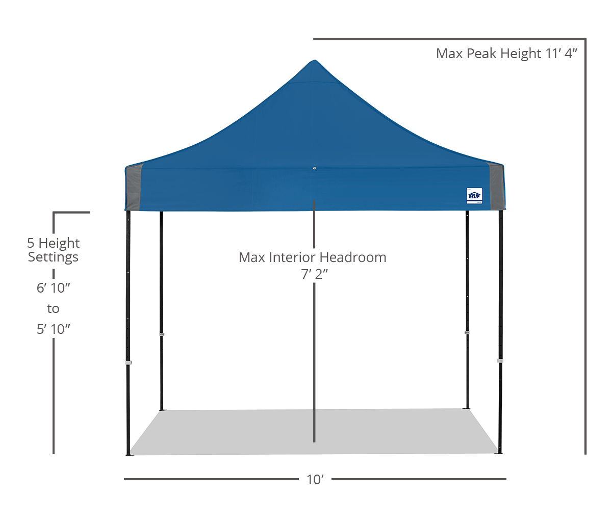 مظلة Eclipse® مقاس 10 × 10 أقدام