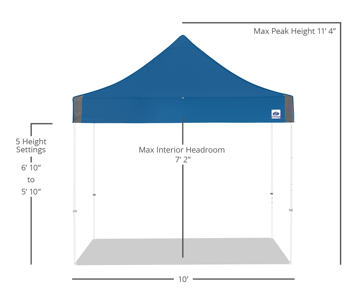 مظلة Eclipse® مقاس 10 × 10 أقدام