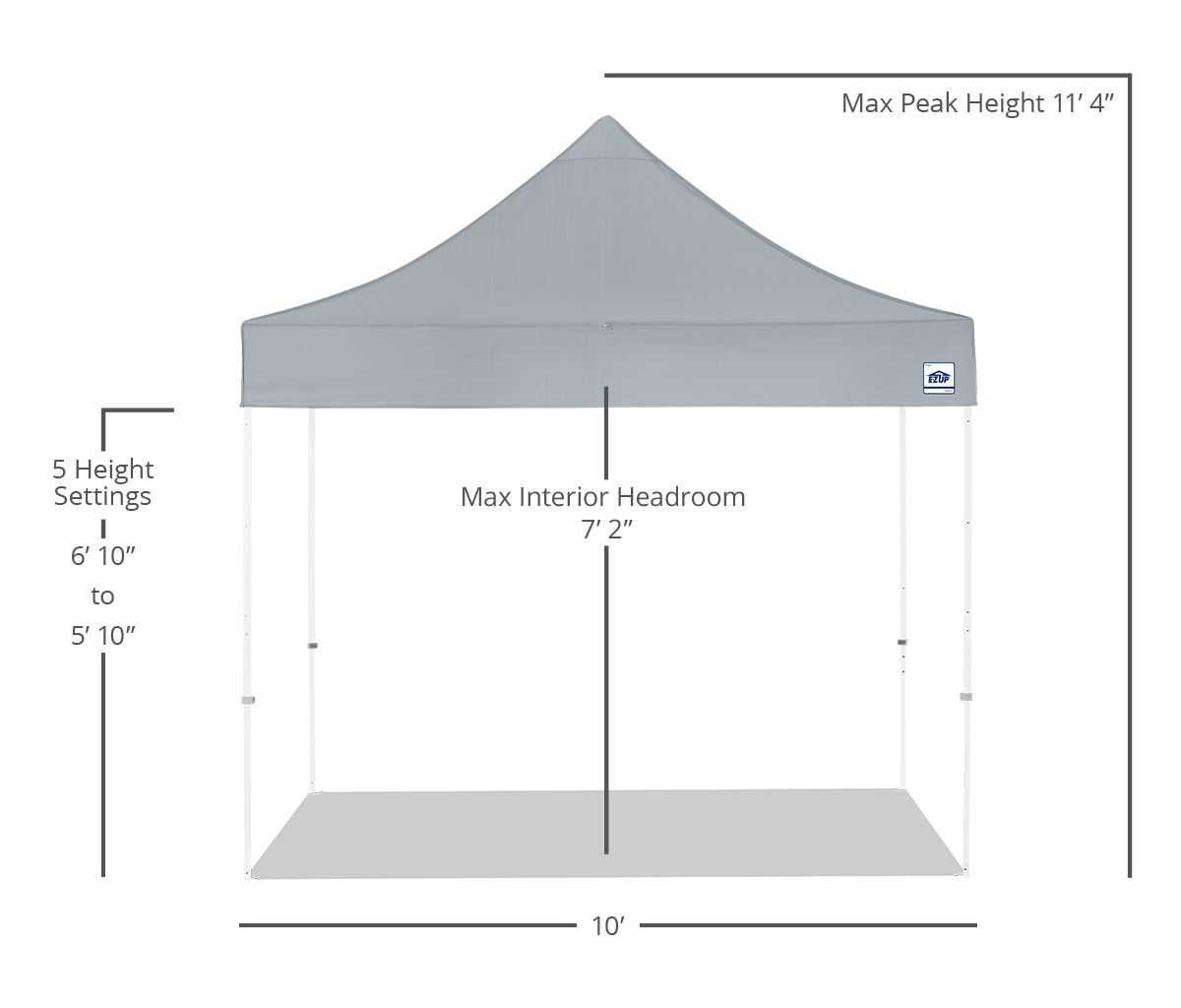 مظلة Eclipse® مقاس 10 × 10 أقدام