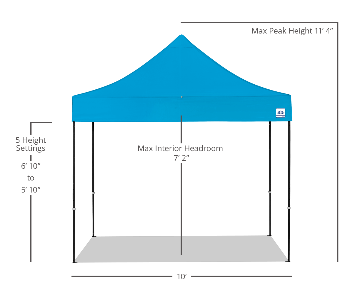 مظلة Eclipse® مقاس 10 × 10 أقدام