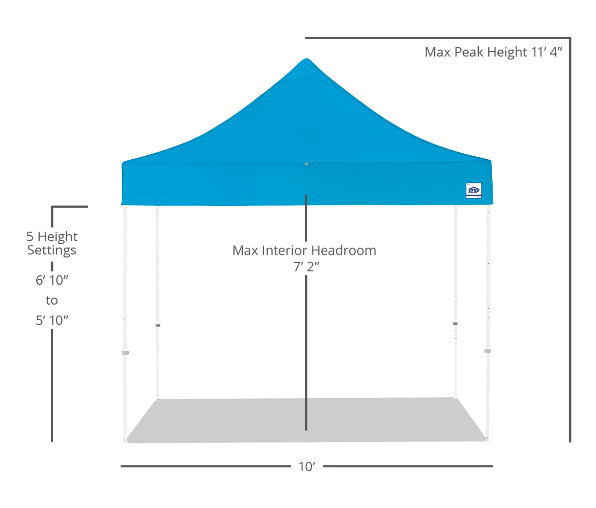 مظلة Eclipse® مقاس 10 × 10 أقدام