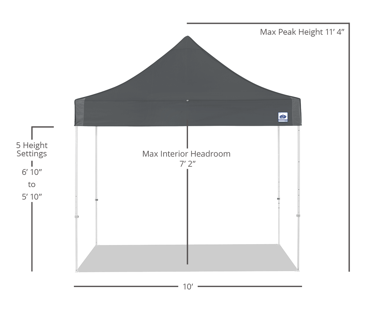 مظلة Eclipse® مقاس 10 × 10 أقدام