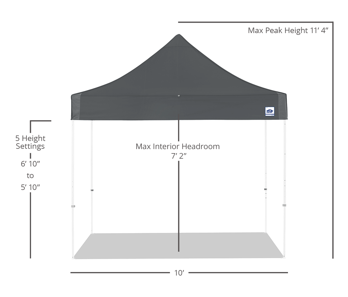 مظلة Eclipse® مقاس 10 × 10 أقدام