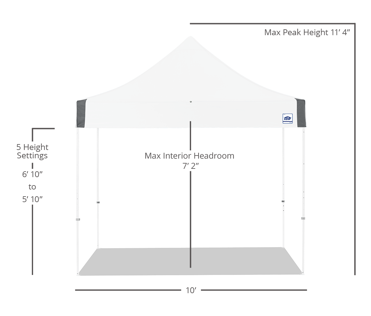 مظلة Eclipse® مقاس 10 × 10 أقدام
