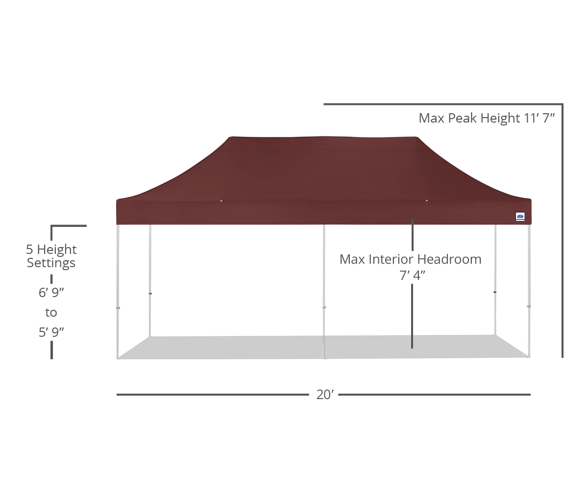 مظلة Eclipse™ مقاس 10 × 20 قدمًا
