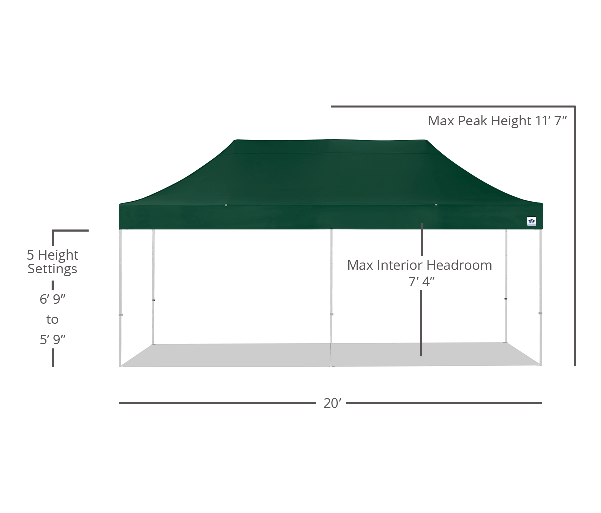 مظلة Eclipse™ مقاس 10 × 20 قدمًا
