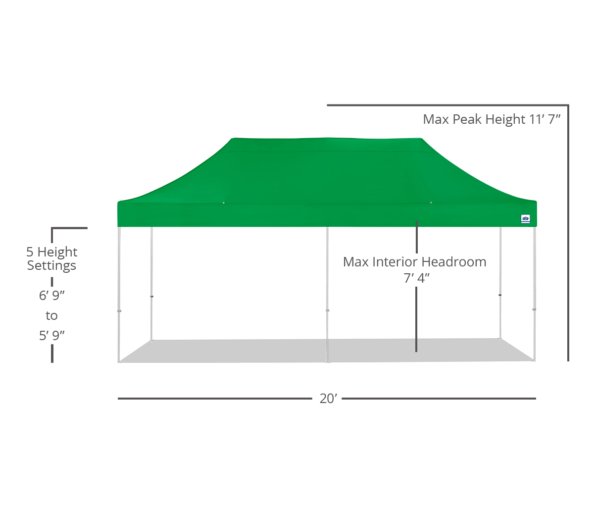 مظلة Eclipse™ مقاس 10 × 20 قدمًا