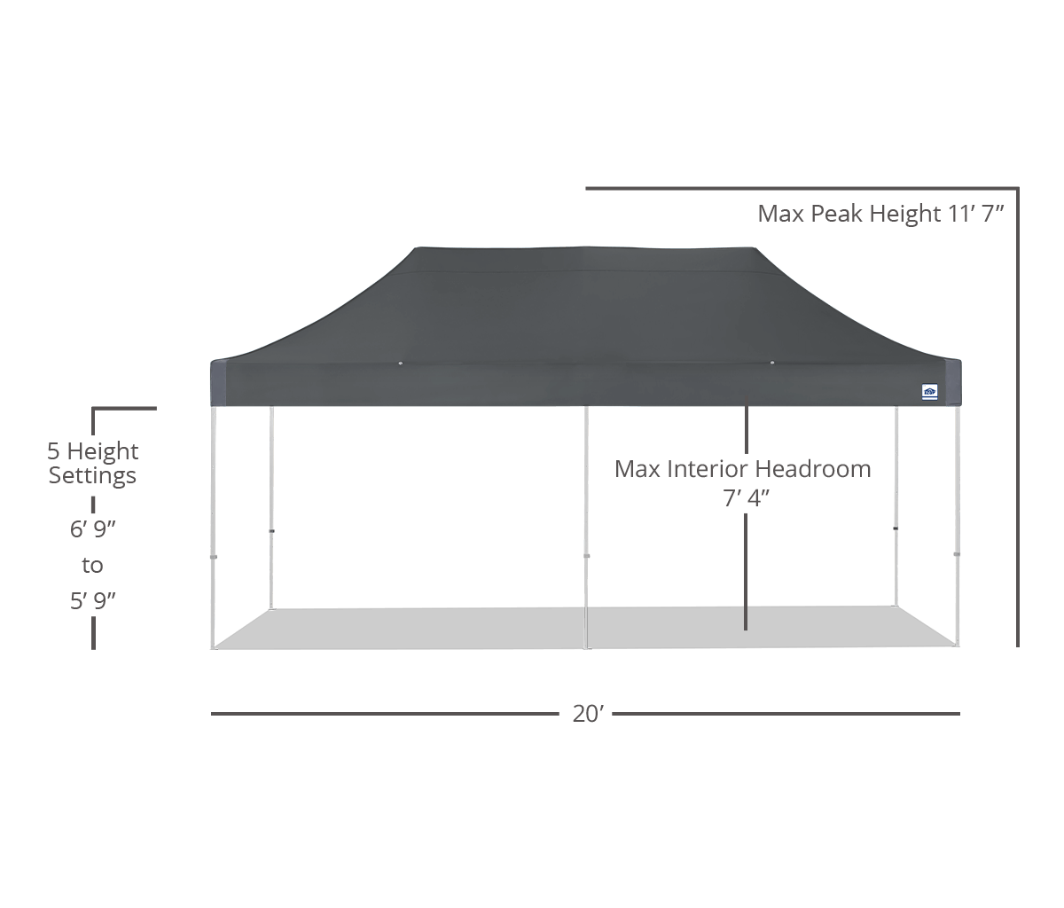 مظلة Eclipse™ مقاس 10 × 20 قدمًا