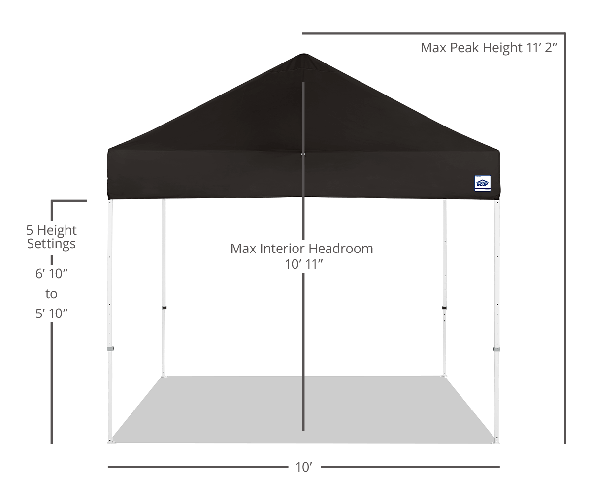 Abri personnalisé Eclipse® MAX 10' x 10'