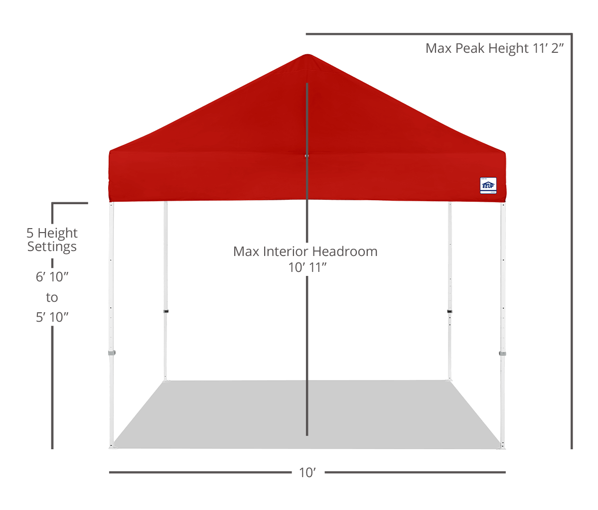Abri personnalisé Eclipse® MAX 10' x 10'