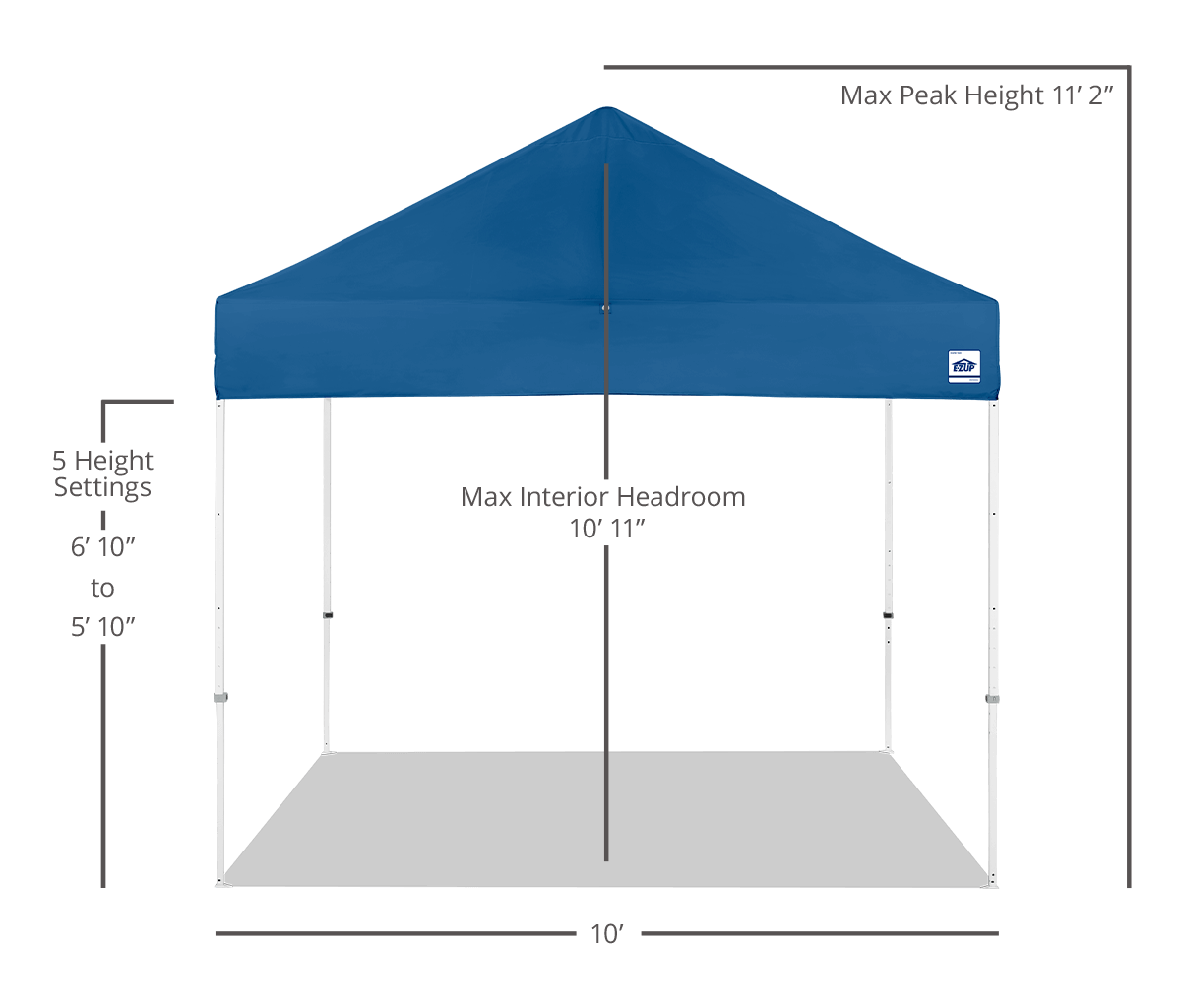 Abri personnalisé Eclipse® MAX 10' x 10'