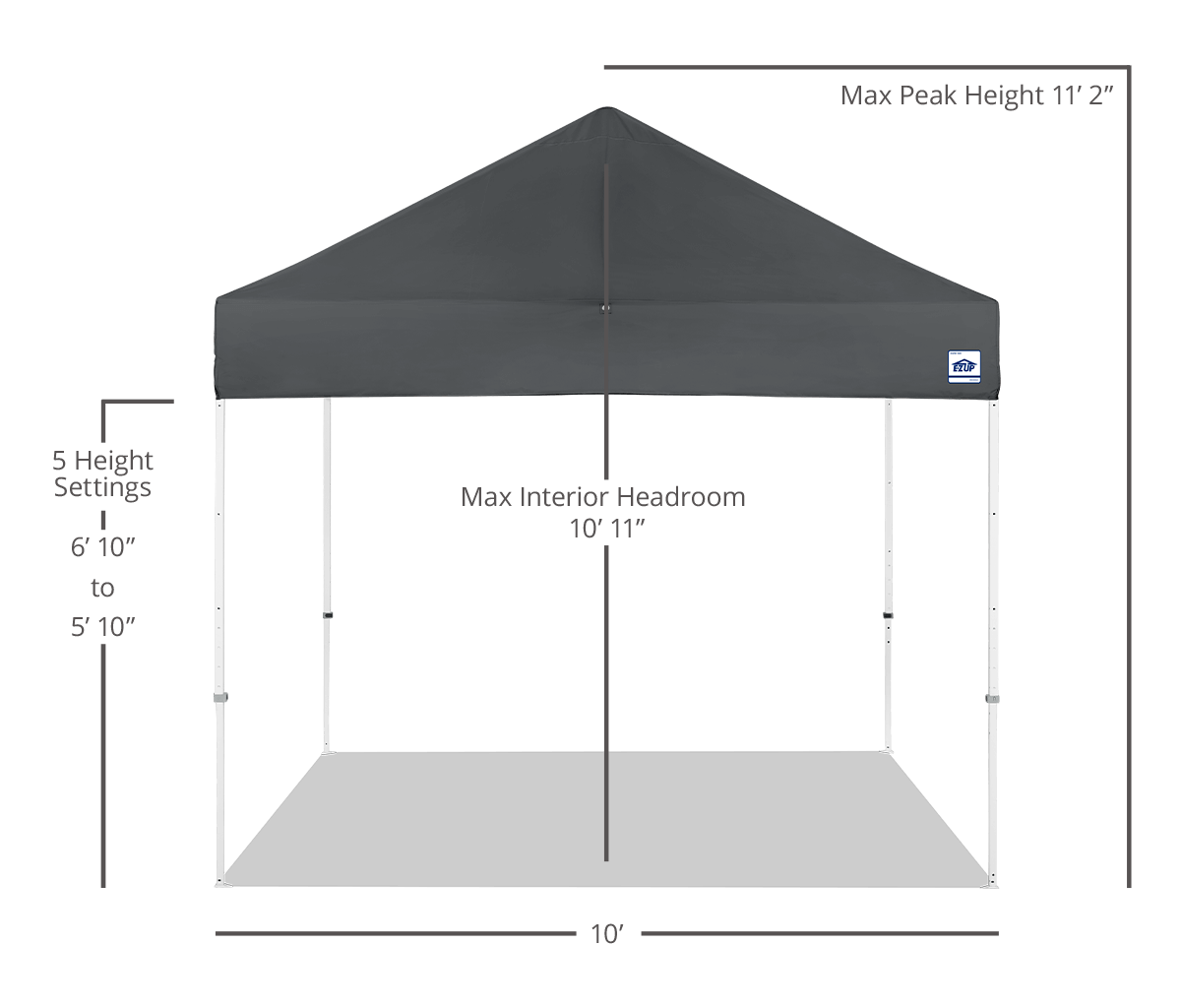 Abri personnalisé Eclipse® MAX 10' x 10'