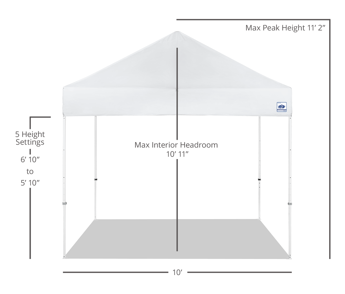 Abri personnalisé Eclipse® MAX 10' x 10'