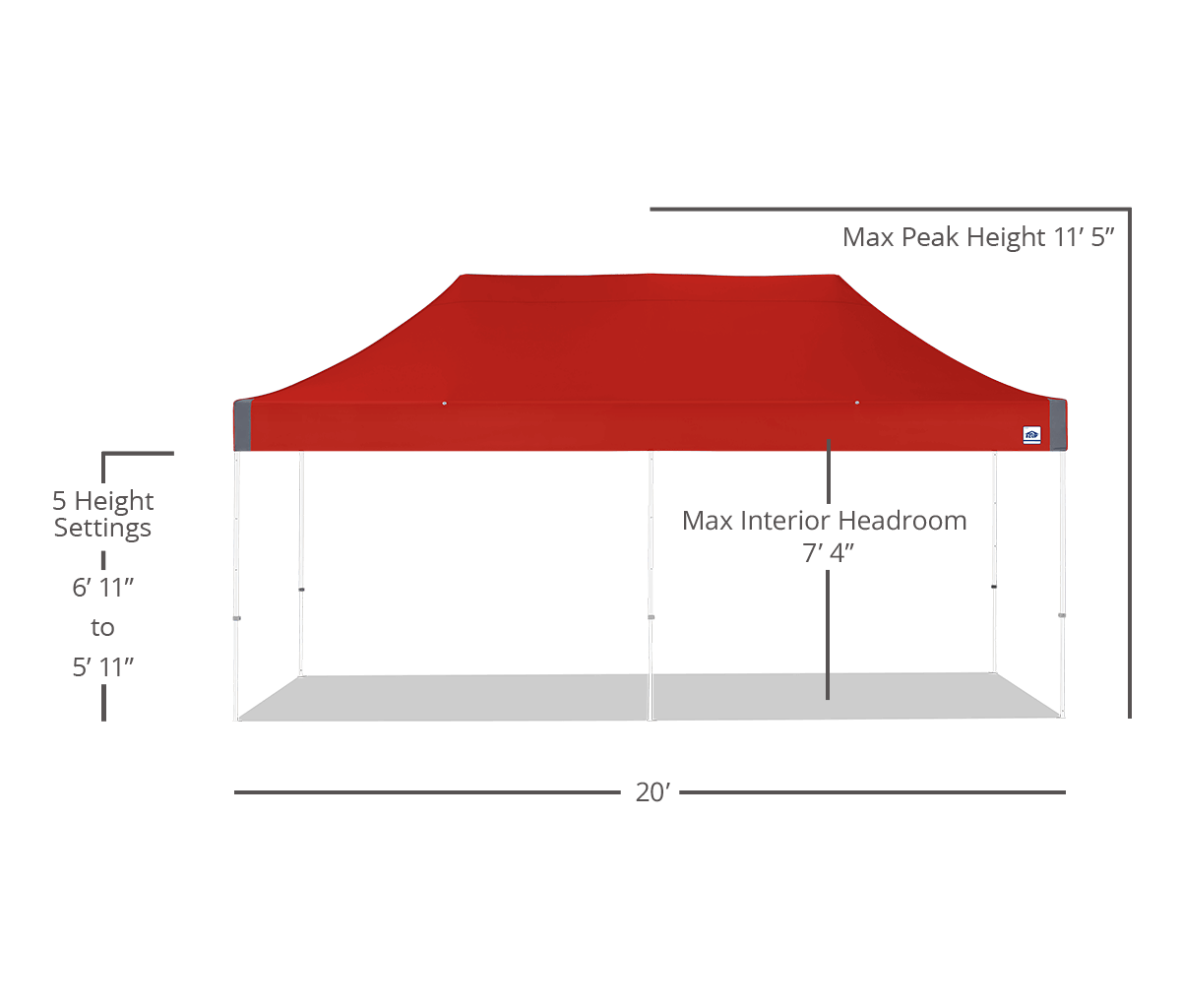 مظلة Vantage® مقاس 10 × 20 قدمًا