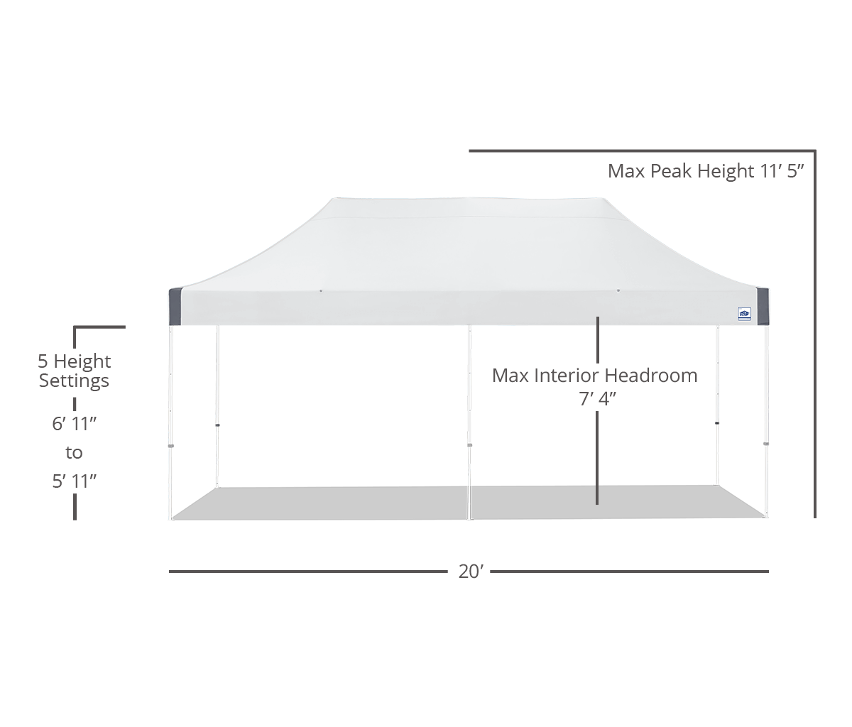 مظلة Vantage® مقاس 10 × 20 قدمًا