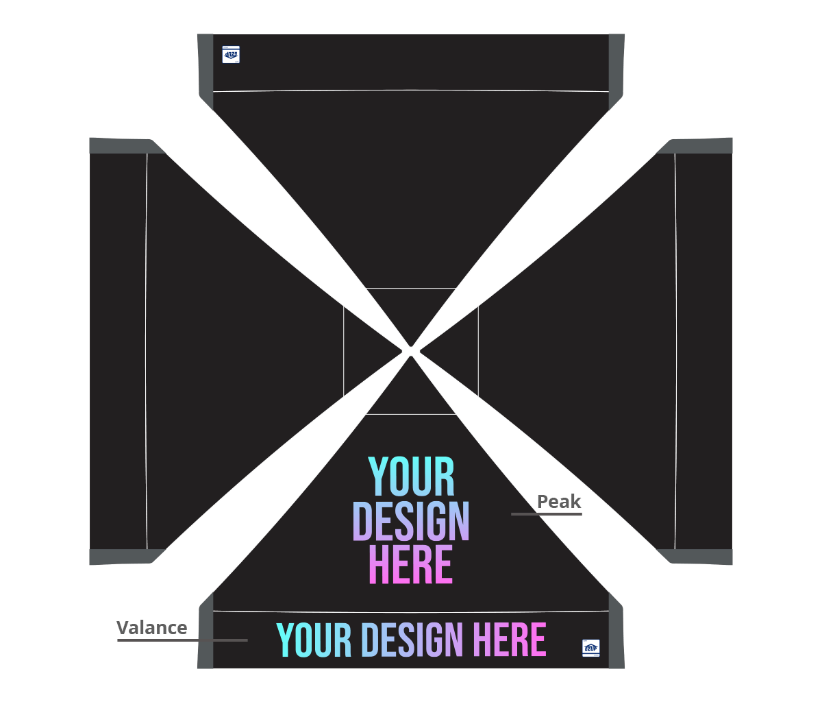 Abri pliant personnalisé Eclipse® 3 × 3 m