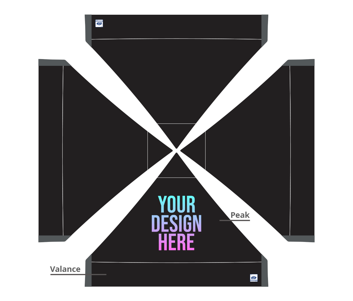 Abri pliant personnalisé Eclipse® 3 × 3 m