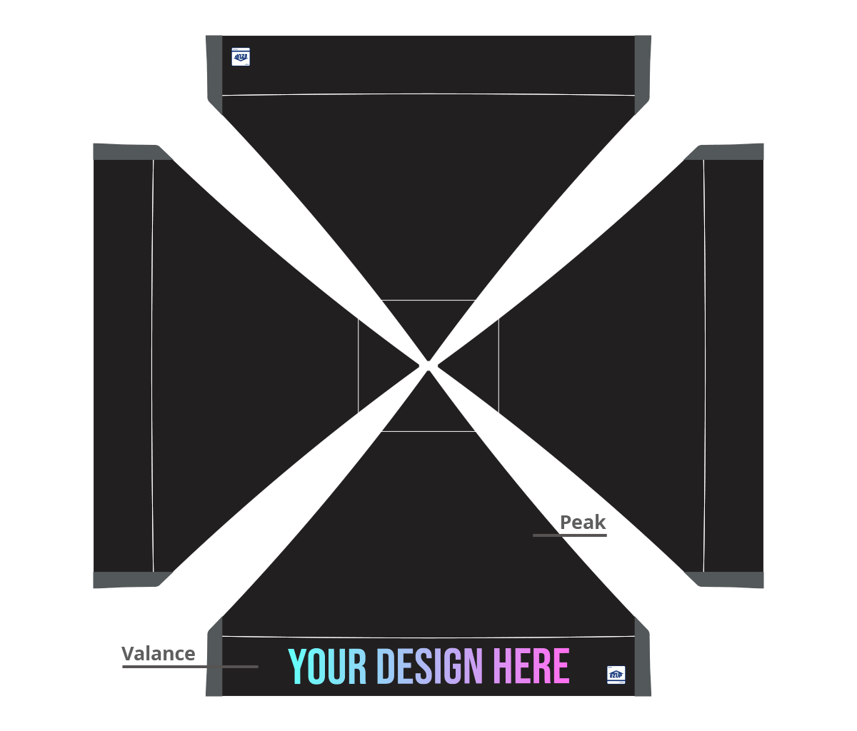 Abri pliant personnalisé Eclipse® 3 × 3 m