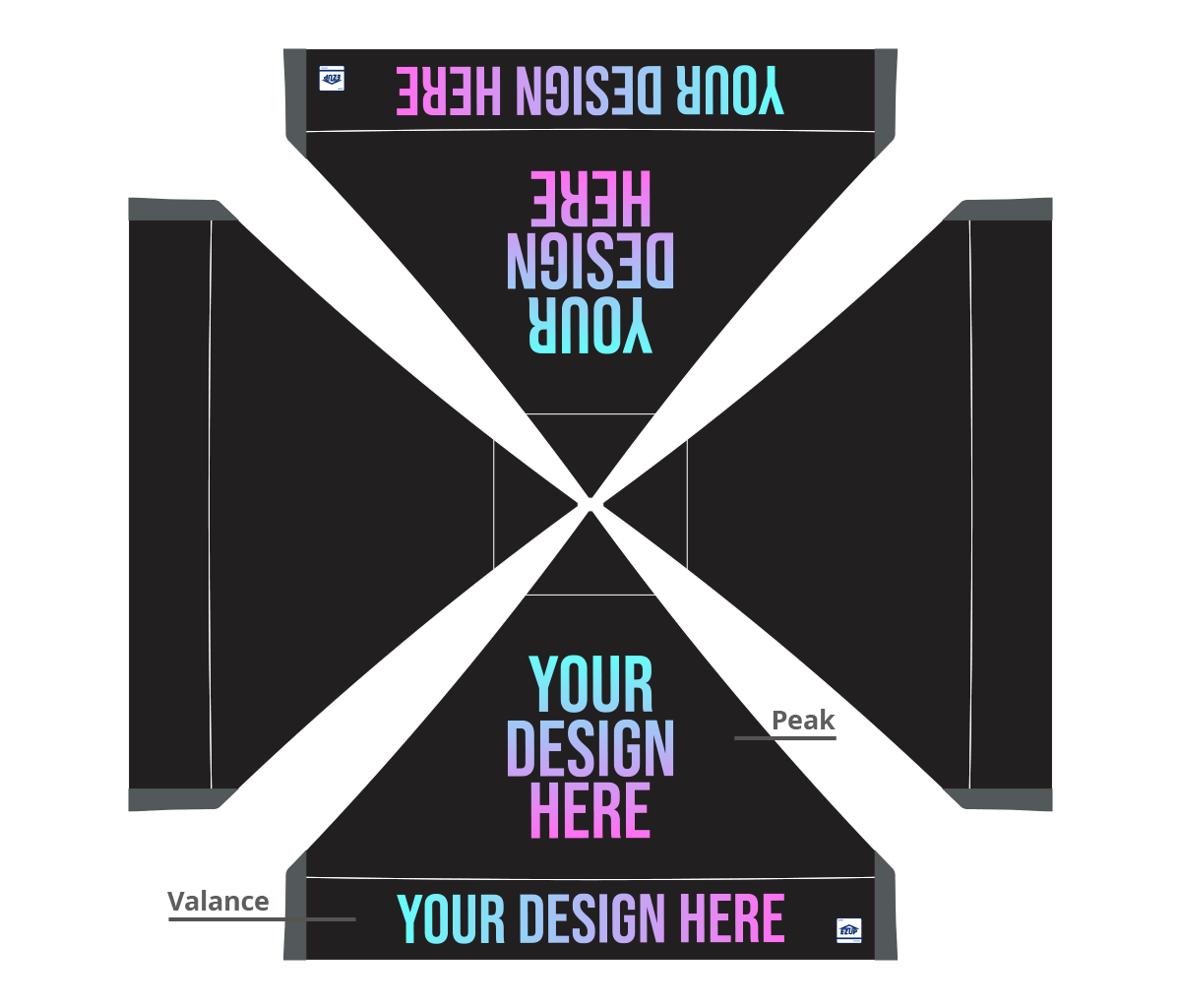 Abri pliant personnalisé Eclipse® 3 × 3 m