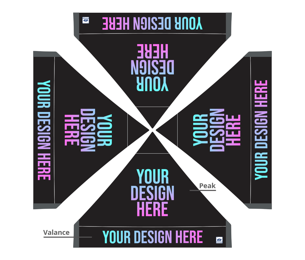 Abri pliant personnalisé Eclipse® 3 × 3 m
