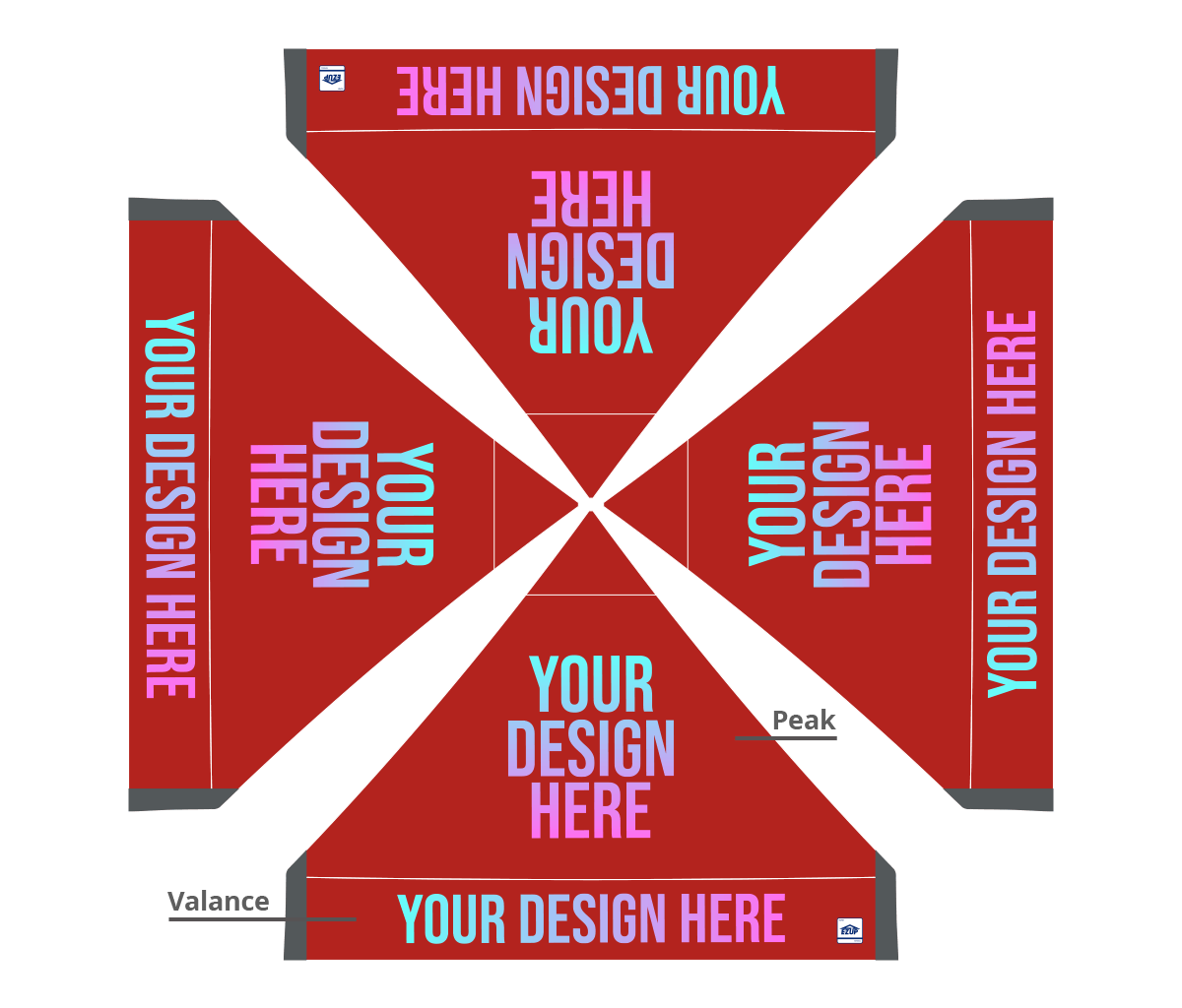 Abri pliant personnalisé Eclipse® 3 × 3 m