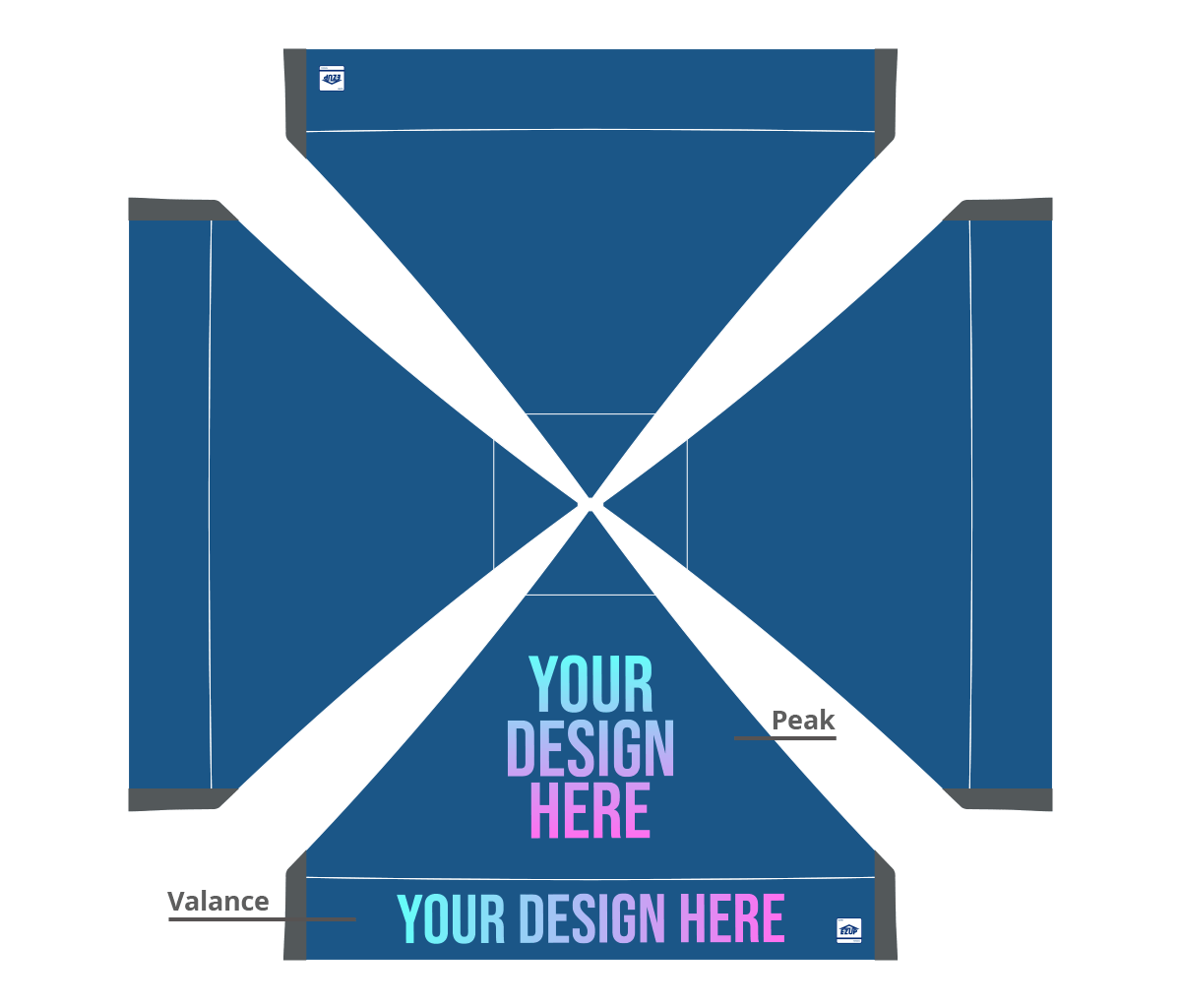 Abri pliant personnalisé Eclipse® 3 × 3 m