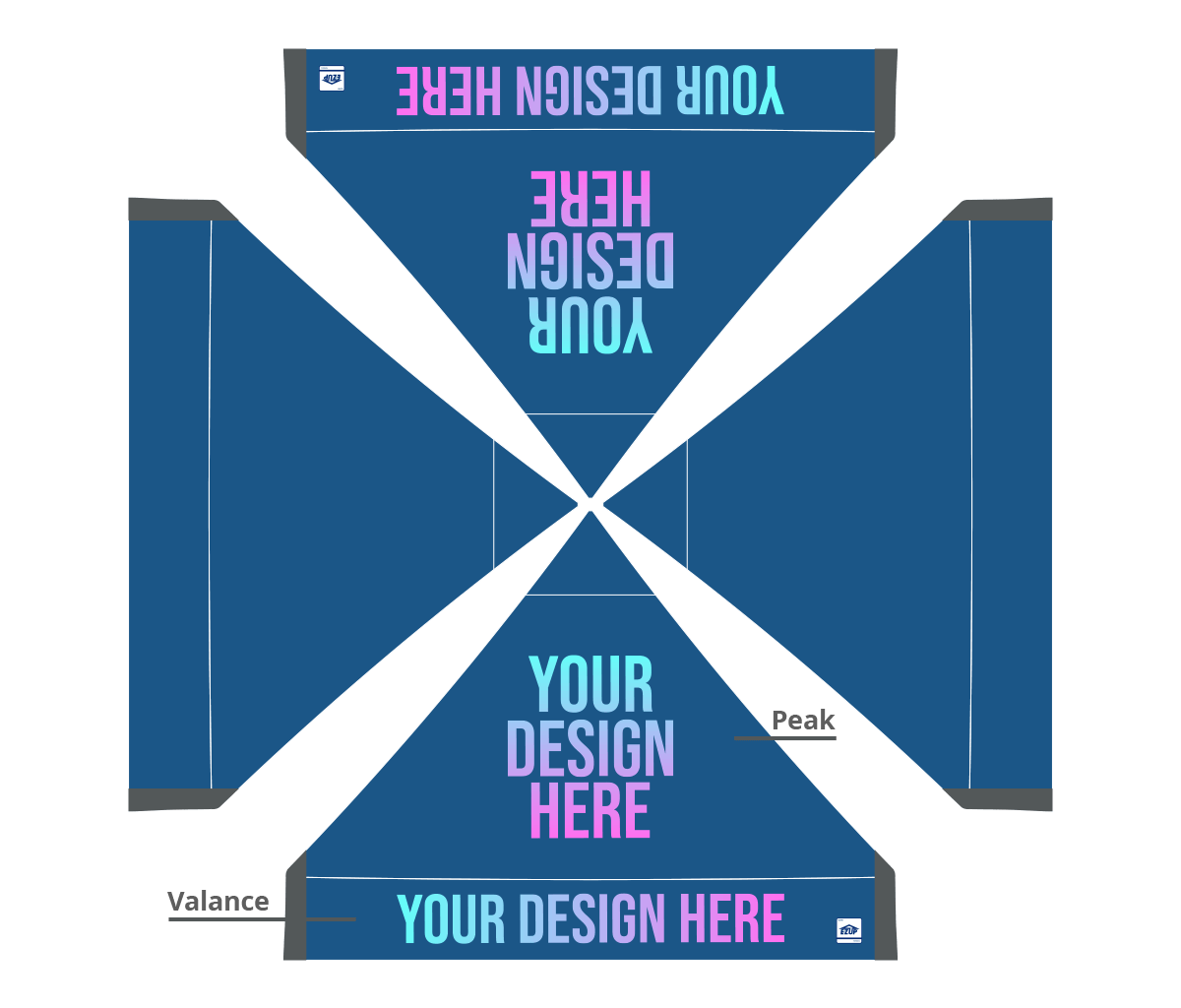 Abri pliant personnalisé Eclipse® 3 × 3 m