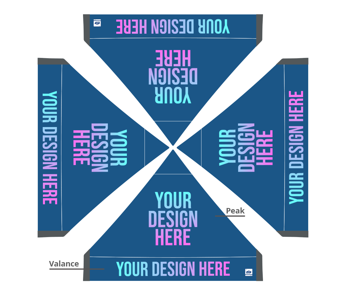 Abri pliant personnalisé Eclipse® 3 × 3 m