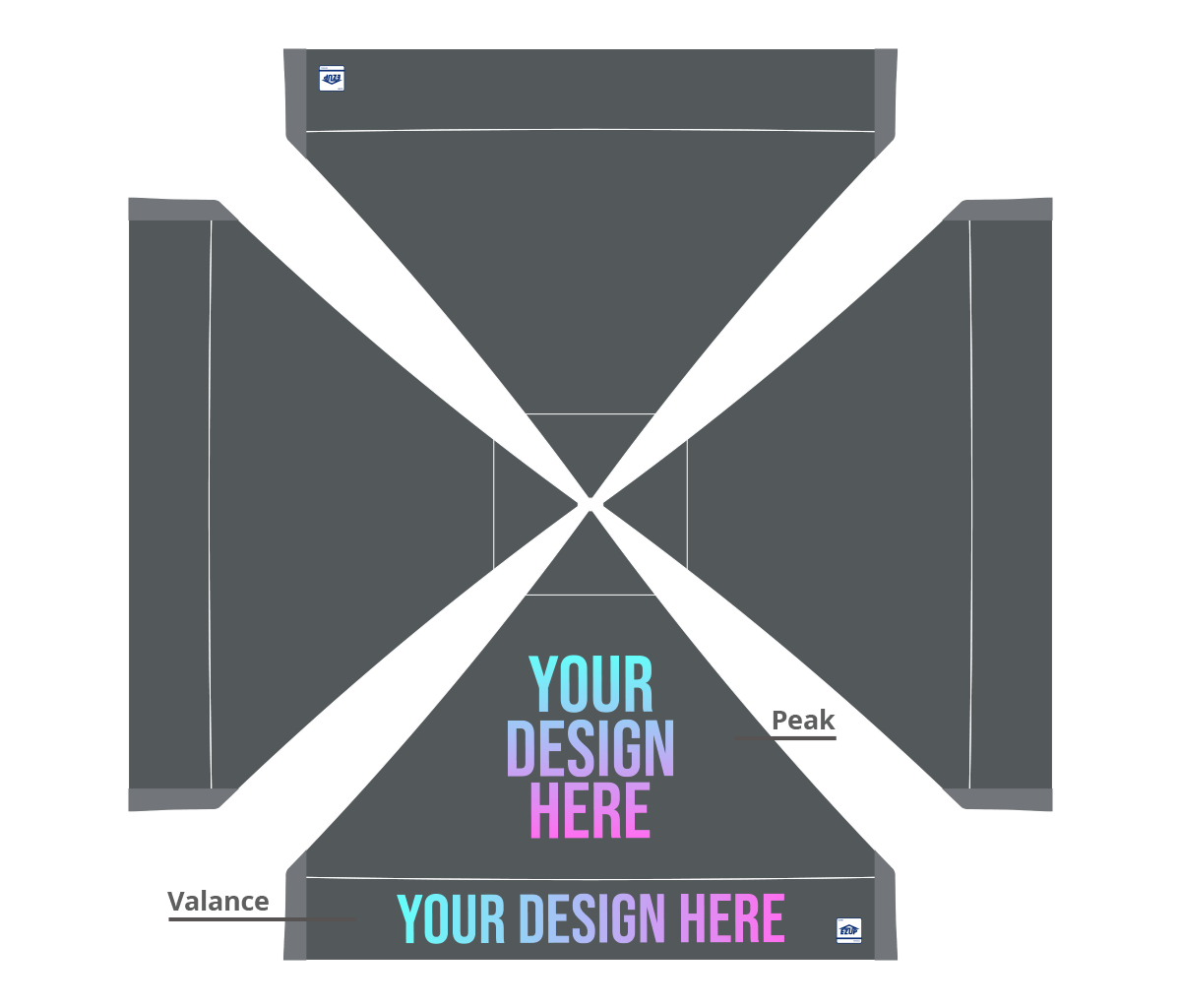 Abri pliant personnalisé Eclipse® 3 × 3 m