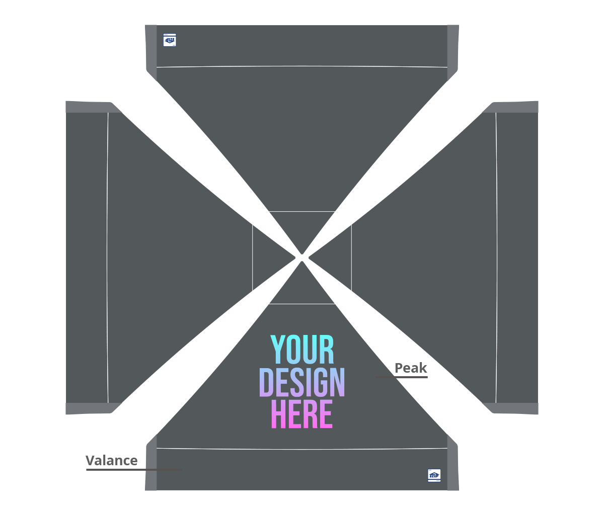 Abri pliant personnalisé Eclipse® 3 × 3 m