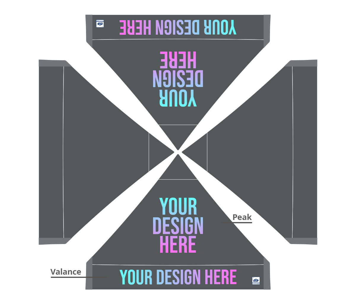 Abri pliant personnalisé Eclipse® 3 × 3 m