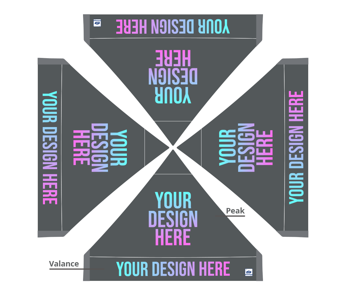 Abri pliant personnalisé Eclipse® 3 × 3 m