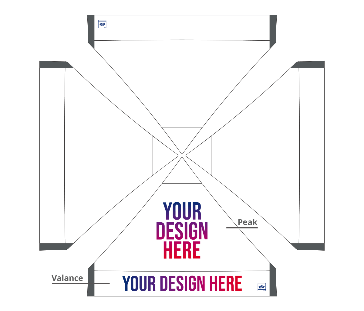 Abri pliant personnalisé Eclipse® 3 × 3 m